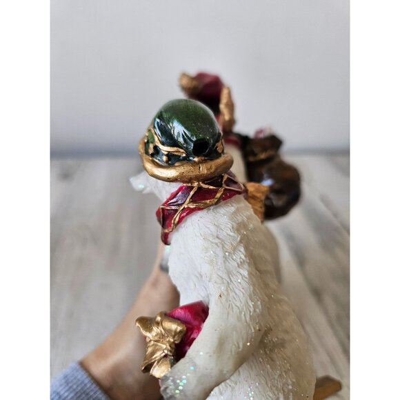 Polar bear skater skiers figurine statue large Xmas decor family - Picture 10 of 10